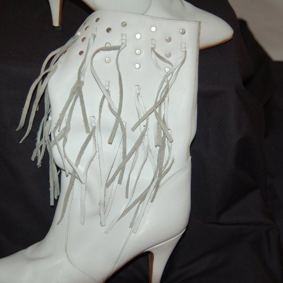 Vintage Two Lips Leather Boots with fringe - Picture 3 of 7